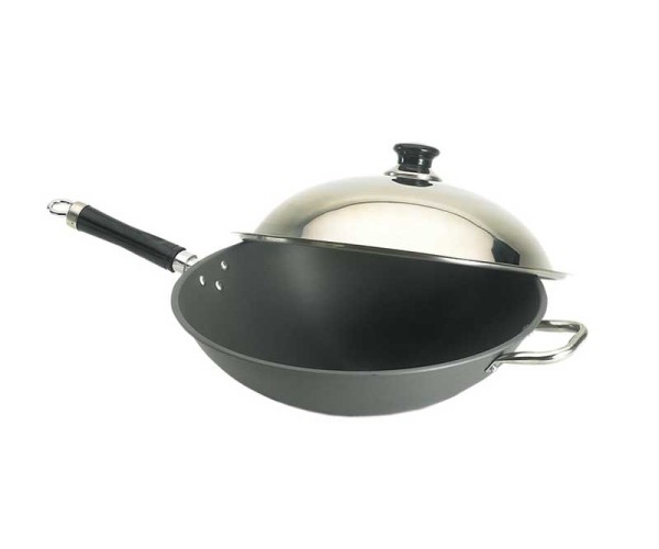 Fire Magic Wok 15-inch Hard Anodized with Stainless Steel Cover