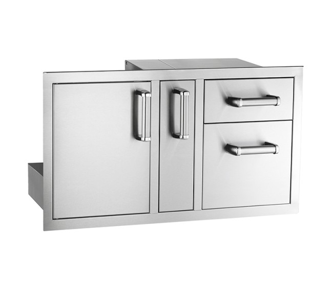 Fire Magic Flush Mounted 36 X 18 Access Door with Double Drawer and Platter with Soft Close System Fire Magic Flush Mounted 36 X 18 Access Door with Double Drawer and Platter with Soft Close System