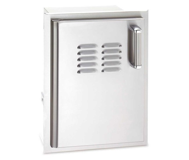 Fire Magic Flush Mounted 20 x 14 Single Access Door With Tank Tray with Louvered Door with Soft Close System, Left Hinge Fire Magic Flush Mounted 20 x 14 Single Access Door With Tank Tray with Louvered Door with Soft Close System, Left Hinge