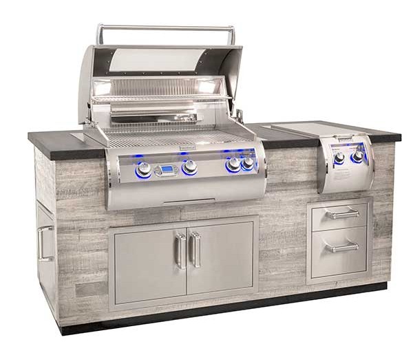 Fire Magic 77-inch Silver Pine Reclaimed Wood Style Island